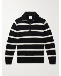 Allude - Pullover in misto lana e cashmere a righe con mezza zip - Lyst