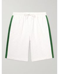 Gucci - Wide-leg Satin-trimmed Monogrammed Cotton-blend Terry Shorts - Lyst