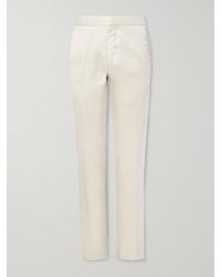 Tom Ford - Dyllan Straight-Leg Silk And Linen-Blend Twill Suit Trousers - Lyst