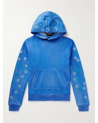 Amiri - Pigment Spray Star Leather-Trimmed Cotton-Jersey Hoodie - Lyst