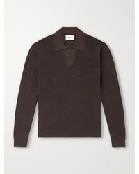 NN07 - Hope Rib 60060 Organic Cotton And Cashmere-Blend Polo Shirt - Lyst