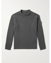 Stone Island - Ghost Waffle-Knit Virgin Wool Sweater - Lyst