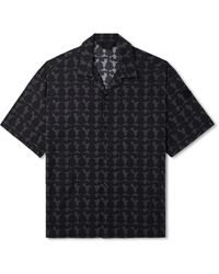 Moncler - Camp-collar Logo-print Cotton-poplin Shirt - Lyst
