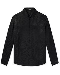 Versace - Baroque Satin-Jacquard Shirt - Lyst