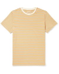 Organic Basics Striped Organic Cotton-jersey T-shirt - Orange