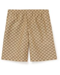 Gucci - Monogram Relaxed-fit Linen-blend Shorts - Lyst