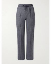 Tom Ford - Straight-Leg Herringbone Cotton, Wool And Silk-Blend Drawstring Trousers - Lyst