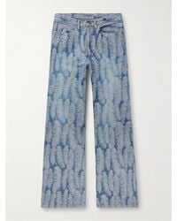 Kapital - Magpie schmal geschnittene ausgestellte Jeans mit Jacquard-Muster - Lyst