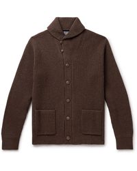 Polo Ralph Lauren - Shawl-collar Ribbed Wool-blend Cardigan - Lyst