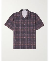 Theory - Irving Camp-collar Printed Linen Shirt - Lyst