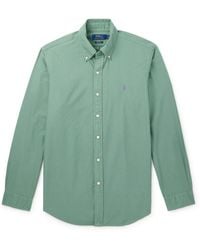 Polo Ralph Lauren - Slim-Fit Button-Down Collar Logo-Embroidered Cotton-Piqué Shirt - Lyst