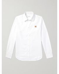 Maison Kitsuné - Logo-appliquèd Cotton-poplin Shirt - Lyst