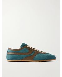 Dries Van Noten - Leather-Trimmed Suede Sneakers - Lyst