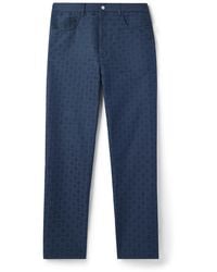 Givenchy - Straight-leg Logo-jacquard Cotton-blend Trousers - Lyst