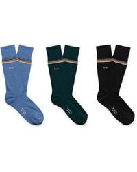 Paul Smith - Three-Pack Striped Cotton-Blend Socks - Lyst