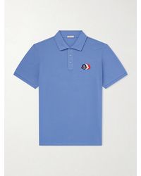 Moncler - Logo-Appliquéd Cotton-Piqué Polo Shirt - Lyst