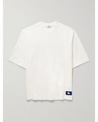Burberry - T-shirt in jersey di cotone con logo applicato - Lyst
