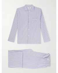 Tekla - Striped Organic Cotton-poplin Pyjamas - Lyst