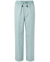 Brioni - Asolo Straight-Leg Herringbone Linen, Wool And Silk-Blend Suit Trousers - Lyst