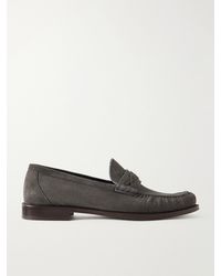 Brunello Cucinelli - Flex Suede Penny Loafers - Lyst