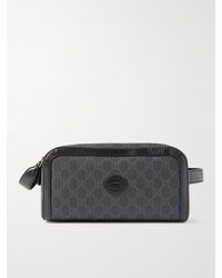 Gucci - Ophidia Leather-trimmed Logo-jacquard Coated-canvas Wash Bag - Lyst