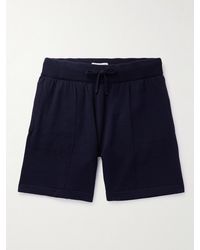 MR P. - Straight-Leg Pintucked Wool And Cashmere-Blend Drawstring Shorts - Lyst