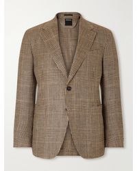 ZEGNA - Houndstooth Linen, Silk And Wool-Blend Blazer - Lyst