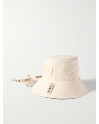 Loewe - Paula's Ibiza Logo-Appliquèd Cotton-Canvas Bucket Hat - Lyst