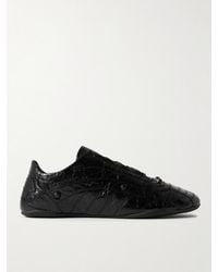 Balenciaga - City Studded Cracked Leather Sneakers - Lyst