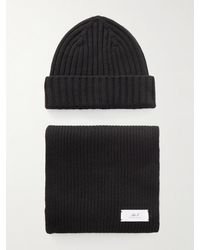 MR P. - Ribbed Cashmere Beanie And Scarf Set - Lyst