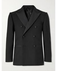MR P. - Double-Breasted Slim-Fit Satin-Trimmed Virgin Wool-Twill Tuxedo Jacket - Lyst