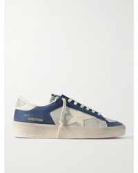 Golden Goose - Stardan Distressed Colour-block Leather Sneakers - Lyst