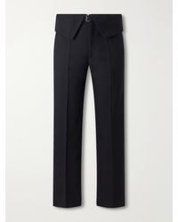 Dries Van Noten - Flared Belted Wool-Twill Trousers - Lyst