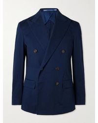 Polo Ralph Lauren - Double-Breasted Cotton-Blend Twill Blazer - Lyst