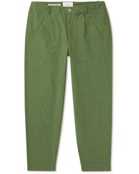 Folk - Damien Poulain Assembly Tapered Crinkled-cotton Trousers - Lyst