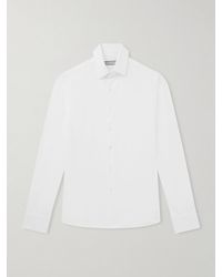 Canali - Travel Slim-Fit Cutaway-Collar Stretch-Cotton Jersey Shirt - Lyst