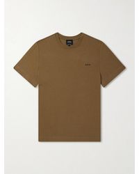A.P.C. - Oliver Logo-Embroidered Cotton-Jersey T-Shirt - Lyst