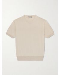 Canali - Knitted Cotton T-Shirt - Lyst