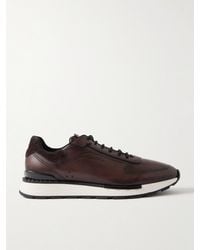 Berluti - Fast Track Suede-Trimmed Full-Grain Venezia Softy Leather Sneakers - Lyst