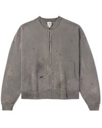 SAINT Mxxxxxx - Distressed Cotton-jersey Bomber Jacket - Lyst