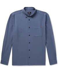 A.P.C. - Mateo Button-down Collar Logo-embroidered Cotton Shirt - Lyst
