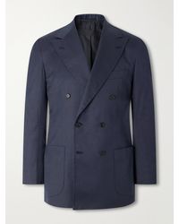 Kiton - Double-Breasted Cotton-Twill Blazer - Lyst