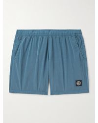 Stone Island - Straight-Leg Mid-Length Logo-Appliqued Econyl Nylon Metal Swim Shorts - Lyst