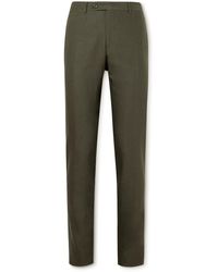 Canali - Slim-fit Straight-leg Linen And Wool-blend Suit Trousers - Lyst