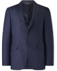 Canali - Kei Unstructured Linen And Wool-blend Suit Jacket - Lyst