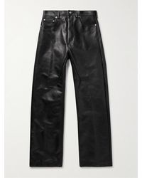 Rick Owens - Geth Straight-leg Oiled-leather Jeans - Lyst