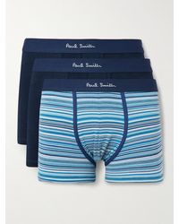 Paul Smith - Three-pack Striped Stretch Organic Cotton-jersey Boxer Briefs - Lyst
