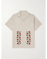 Portuguese Flannel - Branch Convertible-Collar Embroidered Linen And Cotton-Blend Shirt - Lyst