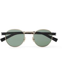 Saint Laurent - Round-Frame-Tone And Tortoiseshell Acetate Sunglasses - Lyst