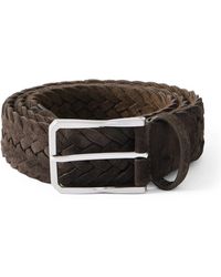 Canali - 4Cm Woven Suede Belt - Lyst
